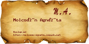 Molcsán Agnéta névjegykártya